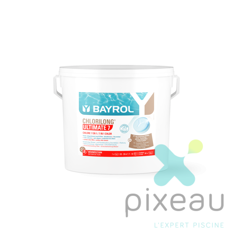 CHLORE LENT MULTI ACTIONS BAYROL CHLORILONG ULTIMATE 7 10,2 KG 250G
