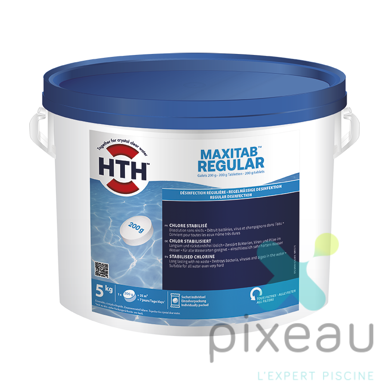 CHLORE LENT HTH MAXITAB REGULAR 5KG 200G