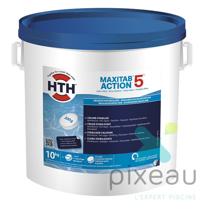 CHLORE LENT MULTI ACTIONS HTH MAXITAB 10KG 200G