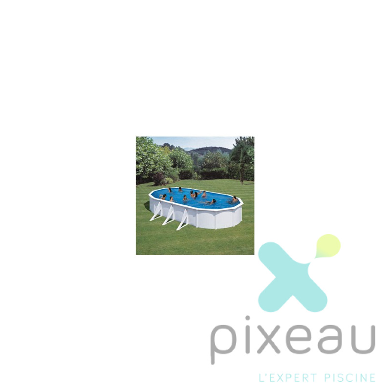 PISCINE GRE FIDJI ACIER BLANC 730X375 H120 AVEC RENFORTS