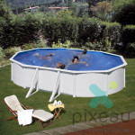 PISCINE GRE FIDJI ACIER BLANC 500X300 H120 AVEC RENFORTS
