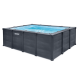 KIT PISCINE GRAPHITE RECT TUBULAIRE (L)4,00 x (l)3,00 x (h)1,24m